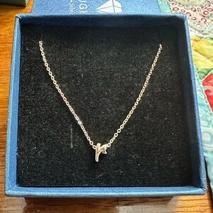 14k Rose Gold Plated Sterling Silver Lower Case “r” Initial / Name Necklace